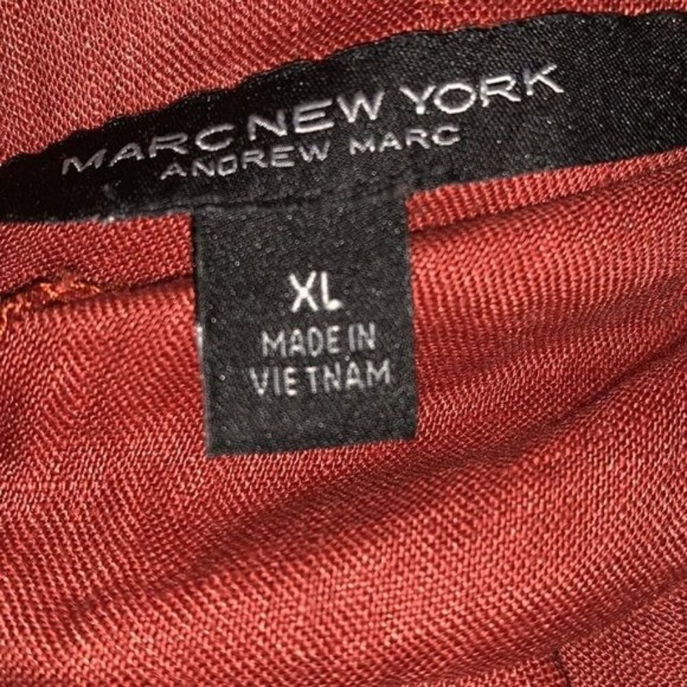 Marc New York Linen Rust Drawstring Jogger Pants … - image 3